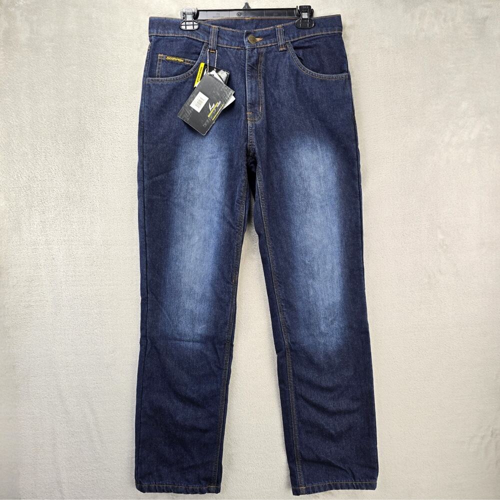 Scorpion EXO Covert Pro Motorcycle Riding Jeans Mens 34x32 Blue Wash NWT Moto